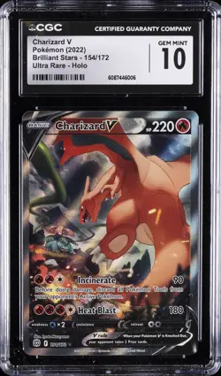 2022 POKEMON BRILLIANT STARS CHARIZARD VSTAR FULL ART HOLO #154 CGC 10 - Image 1