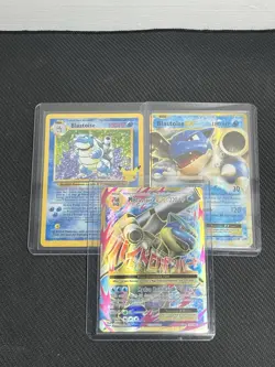 Pokemon TCG Blastoise, Blastoise EX, Mega Blastoise EX Evolutions Holo Lot - Image 1