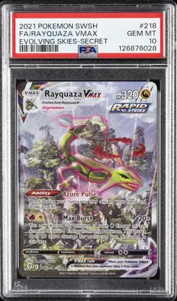 2021 POKEMON SWORD & SHIELD EVOLVING SKIES SECRET FULL ART/RAYQUAZA VMAX PSA 10 - Image 1