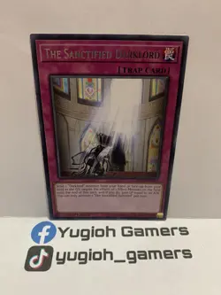 YUGIOH THE SANCTIFIED DARKLOAD FLOD-EN075 1st EDITION RARE LIGHT PLAYED - Image 1