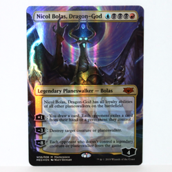 Nicol Bolas, Dragon-God - Foil Borderless - War of the Spark Mythic Edition - NM - Image 1