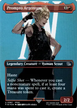 MTG Prompto Argentum (Borderless) Foil NM FINAL FANTASY Magic 387 - Image 1