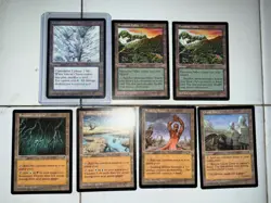 MTG Vintage Retro Border Land Lot of 7 Ice Age Glacial Chasm Mountain Valley - Image 1