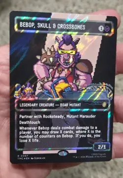 MTG: Bebop, Skull & Crossbones (Borderless) (Surge Foil) (LP): Commander: TMNT - Image 1