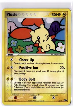 Pokemon Plusle POP Series 3 Holo Rare 2006 5/17 Card - Image 1