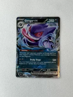 Pokemon Gengar ex 104/162 SV05: Temporal Forces Double Rare Holo EX 310HP - Image 1
