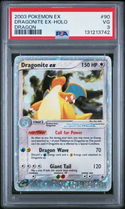 PSA 3 2003 Pokemon EX Dragon Dragonite EX Holo Foil 90/97 - Image 1