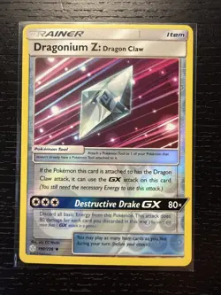 DRAGONIUM Z DRAGON CLAW 190/236 COSMIC ECLIPSE REVERSE HOLO POKEMON TCG NM-LP - Image 1