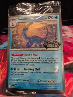 Aurorus 024/088 - Cosmo Holo - Pokemon Perfect Order stamped promo (sealed) - Image 1