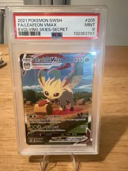 Pokemon Leafeon VMAX 205/203 Evolving Skies Secret Rare Alternate Art Holo PSA 9 - Image 1