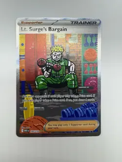 Pokemon Lt. Surge's Bargain 185/132 Me01: Mega Evolution Illustration Rare Holo - Image 1