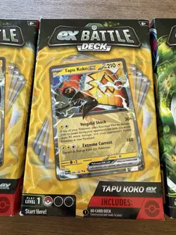 Lot Of 4 POKEMON TCG 2X IRON LEAVES 2X Tapu Koko EX BATTLE DECK FACTORY SEALED - Image 3