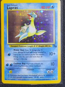 Pokemon TCG Lapras #10 Fossil Set Holo-Rare Unlimited Water NM - Image 1