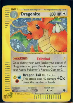 Pokemon EXPEDITION - #9/165 Dragonite - Holo - ENG - Heavily Played - Image 1