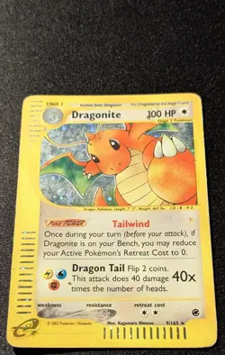 Pokemon EXPEDITION - #9/165 Dragonite - Holo - ENG - Heavily Played - Image 4