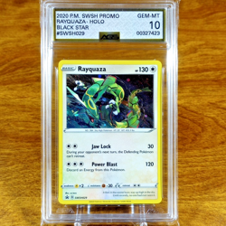 Pokemon Sword & Shield Black Star Promo Rayquaza SWSH029 AGS Gem-MT 10 Holo 2020 - Image 1