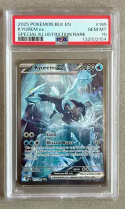 PSA 10 GEM MINT Kyurem EX 165 Pokemon 2025 SIR Black Bolt Rare Low Pop New FA - Image 1