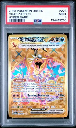 2023 POKEMON OBF EN-OBSIDIAN FLAMES HYPER RARE #228 CHARIZARD EX PSA 9 - Image 1