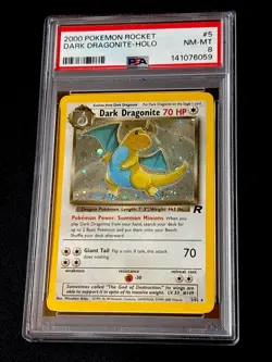2000 POKEMON ROCKET #5 DARK DRAGONITE HOLO PSA 8 - Image 1