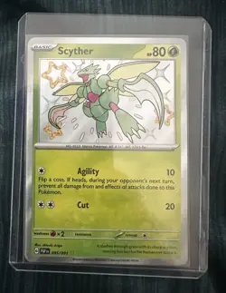 Pokemon TCG Scyther 095/091 Shiny Rare Holo Paldean Fates NM - Image 1