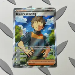 Pokemon Brock's Scouting 179/159 SV09: Journey Together Ultra Rare Holo Trainer - Image 1