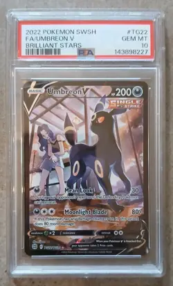 2022 POKEMON SWORD & SHIELD BRILLIANT STARS #TG22 FULL ART/UMBREON V PSA 10 - Image 1