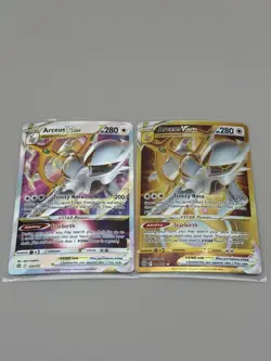 Pokemon Arceus VSTAR Lot – 123/172 & 184/172 Gold Secret Rare NM Brilliant Stars - Image 1
