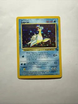 Pokemon TCG Lapras 10/62 Fossil Unlimited Holo Rare Vintage 1999 WOTC - Image 1