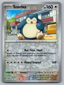 Pokemon TCG SV06: Twilight Masquerade Snorlax 136/167 Reverse Holo - Image 1