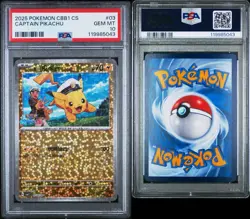 2025 POKEMON SIMPLIFIED CHINESE CBB1 C-GEM PACK VOL 1 #03 CAPTAIN PIKACHU PSA 10 - Image 3