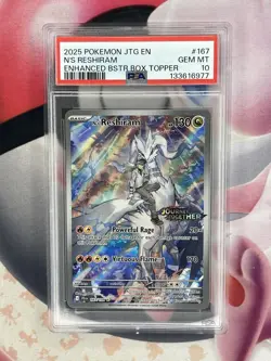 PSA 10 N'S RESHIRAM 167 JOURNEY TOGETHER STAMPED ENHANCED TOPPER POKEMON - Image 1