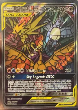 Pokemon Moltres & Zapdos & Articuno GX SM210 Promo Full Art Holo NM - Image 1
