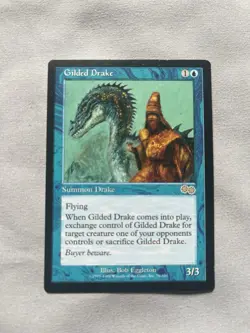 Gilded Drake Card Urza's Saga, LP/MP VNTAGE MAGIC THE GATHERING Reserve List Mtg - Image 1