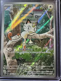 Meowth Illustration Rare 106/094, Phantasmal Flames, Full Art Holo, Pokemon TCG - Image 1
