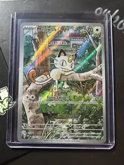 Meowth Illustration Rare 106/094, Phantasmal Flames, Full Art Holo, Pokemon TCG - Image 3