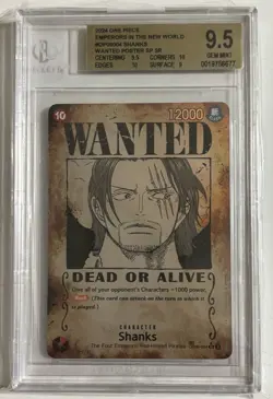 One Piece TCG SHANKS Wanted Poster (SP) OP09-004 Emperors New World BGS 9.5 - Image 1