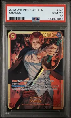 2022 ONE PIECE OP01-ROMANCE DAWN #120 SHANKS PSA 10 SEC - Image 1