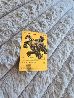 Machamp V 220hp Gold Foil Card Pokemon Collectible - Image 1