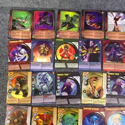 Bakugan Battle Brawlers 100 CT Card Lot Heavy and Light Cards Metal Red Blue - Image 3