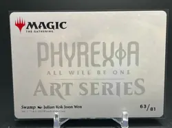 MTG Swamp 63/81 Phyrexia: All Will Be One Signed Art Series Card - Image 2