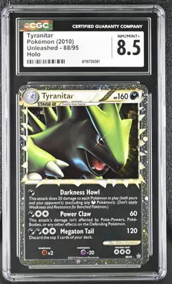 CGC 8.5 Tyranitar 2010 Unleashed 88/95 Holo Pokemon Card - Image 1