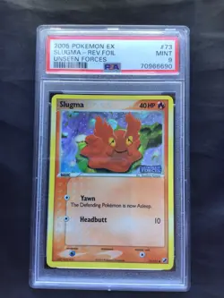 Pokemon Cards: EX Unseen Forces Reverse Holo: Slugma 73/115 PSA 9 - Image 1