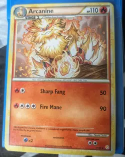 Arcanine HeartGold SoulSilver Non-Holo Rare Card 1/123 2010 Edition Mp Dm - Image 1