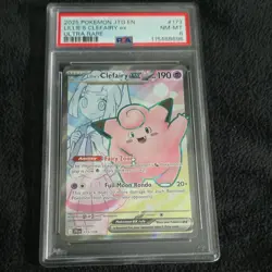Pokemon Lillie's Clefairy ex 173/159 Sv09 Ultra Rare Holo EX PSA 8 190 HP - Image 1