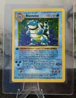 Pokemon TCG 1999 Blastoise 1st Edition Shadowless Base Set Holo LP +Thick stamp - Image 1