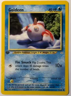 [P044] 1995 - 2000 Nintendo Pokemon - Goldeen 45/64 Vintage Card NM+ - Image 1