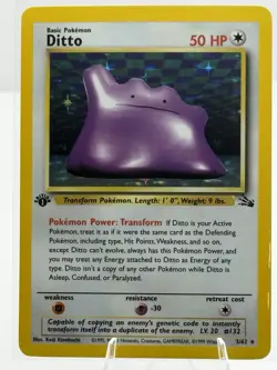 Pokemon Ditto 3/62 1st Edition Fossil Holo 1999 WOTC NM Vintage - Image 1