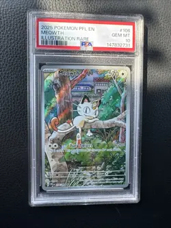 Pokemon TCG Phantasmal Flames Meowth Illustration Rare #106/094 PSA 10 GEM MINT - Image 1