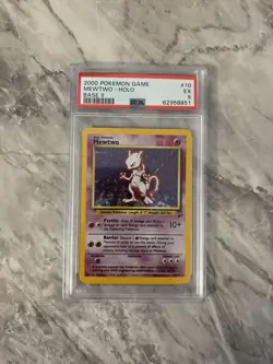 POKEMON 2000 Base II MEWTWO Holo #10 PSA 5 - Image 1