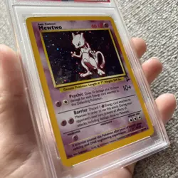 POKEMON 2000 Base II MEWTWO Holo #10 PSA 5 - Image 2
